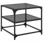 Preview: Couchtisch mit Glasplatte Schwarz 50x50x45 cm Stahl