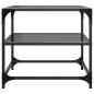 Preview: Couchtisch mit Glasplatte Schwarz 50x50x45 cm Stahl