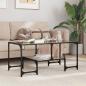 Preview: ARDEBO.de - Couchtisch mit Glasplatte Schwarz 98,5x50x45 cm Stahl