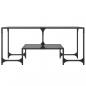 Preview: Couchtisch mit Glasplatte Schwarz 98,5x50x45 cm Stahl