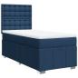 Preview: Boxspringbett mit Matratze Blau 90x200 cm Stoff