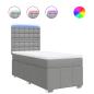 Preview: Boxspringbett mit Matratze Hellgrau 90x200 cm Stoff