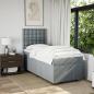Preview: Boxspringbett mit Matratze Hellgrau 90x200 cm Stoff