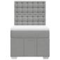 Preview: Boxspringbett mit Matratze Hellgrau 90x200 cm Stoff