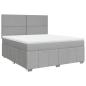 Preview: Boxspringbett mit Matratze Hellgrau 180x200 cm Stoff