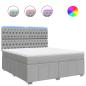 Preview: Boxspringbett mit Matratze Hellgrau 180x200 cm Stoff