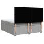 Preview: Boxspringbett mit Matratze Hellgrau 180x200 cm Stoff