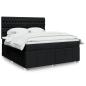 Preview: ARDEBO.de - Boxspringbett mit Matratze Schwarz 180x200 cm Stoff