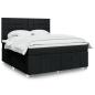 Preview: ARDEBO.de - Boxspringbett mit Matratze Schwarz 180x200 cm Stoff