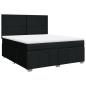 Preview: Boxspringbett mit Matratze Schwarz 180x200 cm Stoff