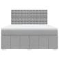 Preview: Boxspringbett mit Matratze Hellgrau 180x200 cm Stoff