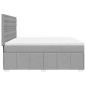 Preview: Boxspringbett mit Matratze Hellgrau 180x200 cm Stoff
