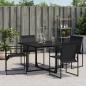 Preview: Gartenstühle 4 Stk. Schwarz Stahl und Textilene