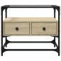 Preview: TV-Schrank mit Glasplatte Sonoma-Eiche 60x35x51cm Holzwerkstoff