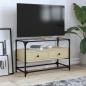 Preview: ARDEBO.de - TV-Schrank mit Glasplatte Sonoma-Eiche 80x35x51cm Holzwerkstoff