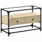 Preview: TV-Schrank mit Glasplatte Sonoma-Eiche 80x35x51cm Holzwerkstoff