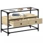 Preview: TV-Schrank mit Glasplatte Sonoma-Eiche 80x35x51cm Holzwerkstoff