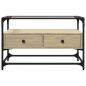 Preview: TV-Schrank mit Glasplatte Sonoma-Eiche 80x35x51cm Holzwerkstoff