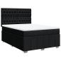Preview: Boxspringbett mit Matratze Schwarz 140x200 cm Stoff