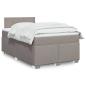 Preview: ARDEBO.de - Boxspringbett mit Matratze Taupe 120x190 cm Stoff