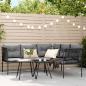 Preview: ARDEBO.de - Gartensofa in L-Form mit Kissen Schwarz Stahl und Textilene