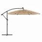 Preview: Sonnenschirm mit LED und Stahlmast Braun 246x246x230 cm