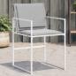 Preview: ARDEBO.de - Gartenstühle mit Kissen 4 Stk. Weiß Stahl und Textilene