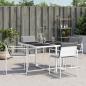 Preview: Gartenstühle mit Kissen 4 Stk. Weiß Stahl und Textilene