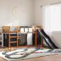 Preview: Etagenbett mit Rutsche und Gardinen Weiß und Schwarz 90x200 cm
