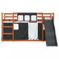 Preview: Etagenbett mit Rutsche und Gardinen Weiß und Schwarz 90x200 cm
