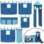 Preview: Etagenbett mit Rutsche und Gardinen Blau 80x200 cm
