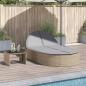 Preview: ARDEBO.de - Doppel-Sonnenliege mit Auflagen Beige Poly Rattan