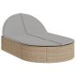Preview: Doppel-Sonnenliege mit Auflagen Beige Poly Rattan
