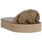 Preview: Doppel-Sonnenliege mit Auflagen Beige Poly Rattan