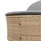 Preview: Doppel-Sonnenliege mit Auflagen Beige Poly Rattan