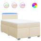 Preview: Boxspringbett mit Matratze Creme 120x200 cm Stoff