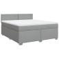 Preview: Boxspringbett mit Matratze Hellgrau 180x200 cm Stoff