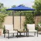 Preview: ARDEBO.de - Sonnenschirm mit LED und Stahlmast Azurblau 225x225x212 cm