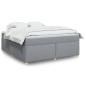 Preview: ARDEBO.de - Boxspringbett mit Matratze Hellgrau 180x200 cm Stoff