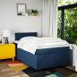 Preview: Boxspringbett mit Matratze Blau 120x190 cm Stoff