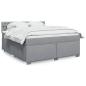 Preview: ARDEBO.de - Boxspringbett mit Matratze Hellgrau 180x200 cm Stoff