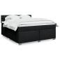 Preview: ARDEBO.de - Boxspringbett mit Matratze Schwarz 180x200 cm Stoff