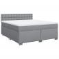 Preview: Boxspringbett mit Matratze Hellgrau 180x200 cm Stoff