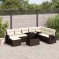 Preview: ARDEBO.de - 9-tlg. Garten-Sofagarnitur mit Kissen Braun Poly Rattan