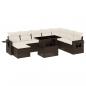 Preview: 9-tlg. Garten-Sofagarnitur mit Kissen Braun Poly Rattan