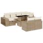 Preview: 11-tlg. Garten-Sofagarnitur mit Kissen Beige Poly Rattan