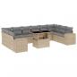 Preview: 11-tlg. Garten-Sofagarnitur mit Kissen Beige Poly Rattan