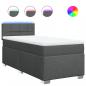 Preview: ARDEBO.de - Boxspringbett mit Matratze Dunkelgrau 80x200 cm Stoff