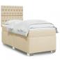 Preview: ARDEBO.de - Boxspringbett mit Matratze Creme 90x190 cm Stoff