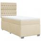 Preview: ARDEBO.de - Boxspringbett mit Matratze Creme 100x200 cm Stoff
